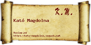 Kató Magdolna névjegykártya